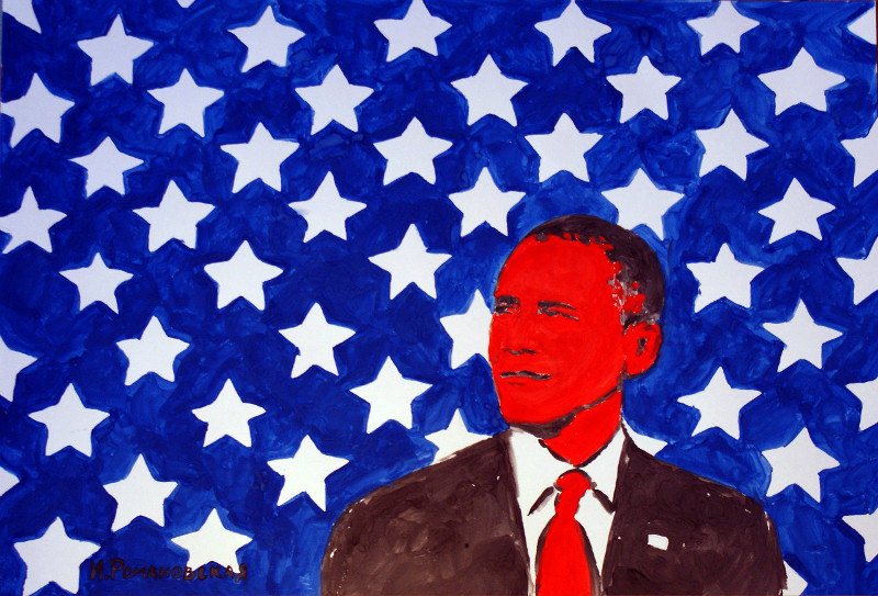 Художница нарисовала Обаму грудью и отправила портреты в Белый Дом на День Влюбленных